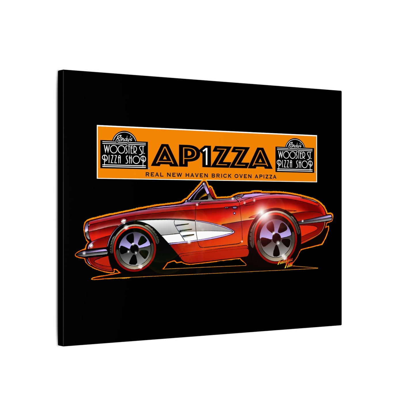 CORVETTE 1958 APIZZA 1 Fireball Art Canvas Print