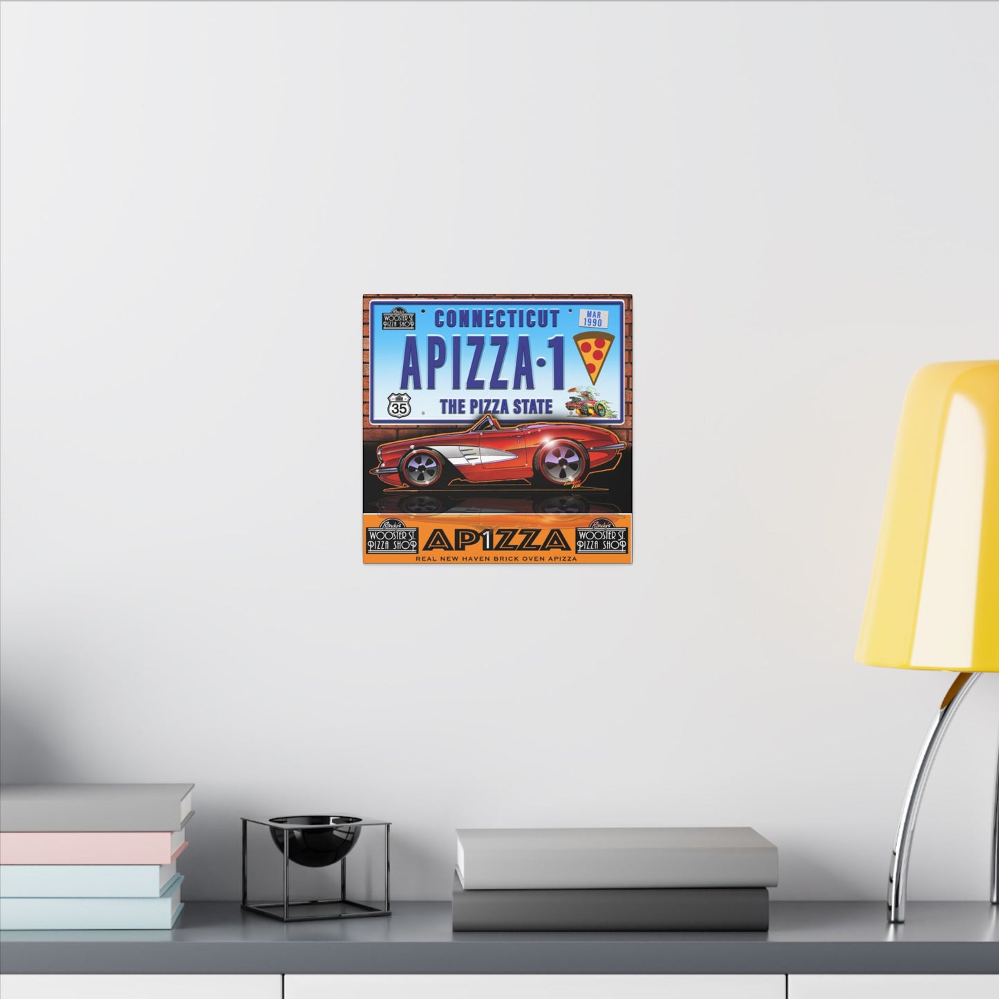 CORVETTE 1958 APIZZA 1 Fireball Art Canvas Print