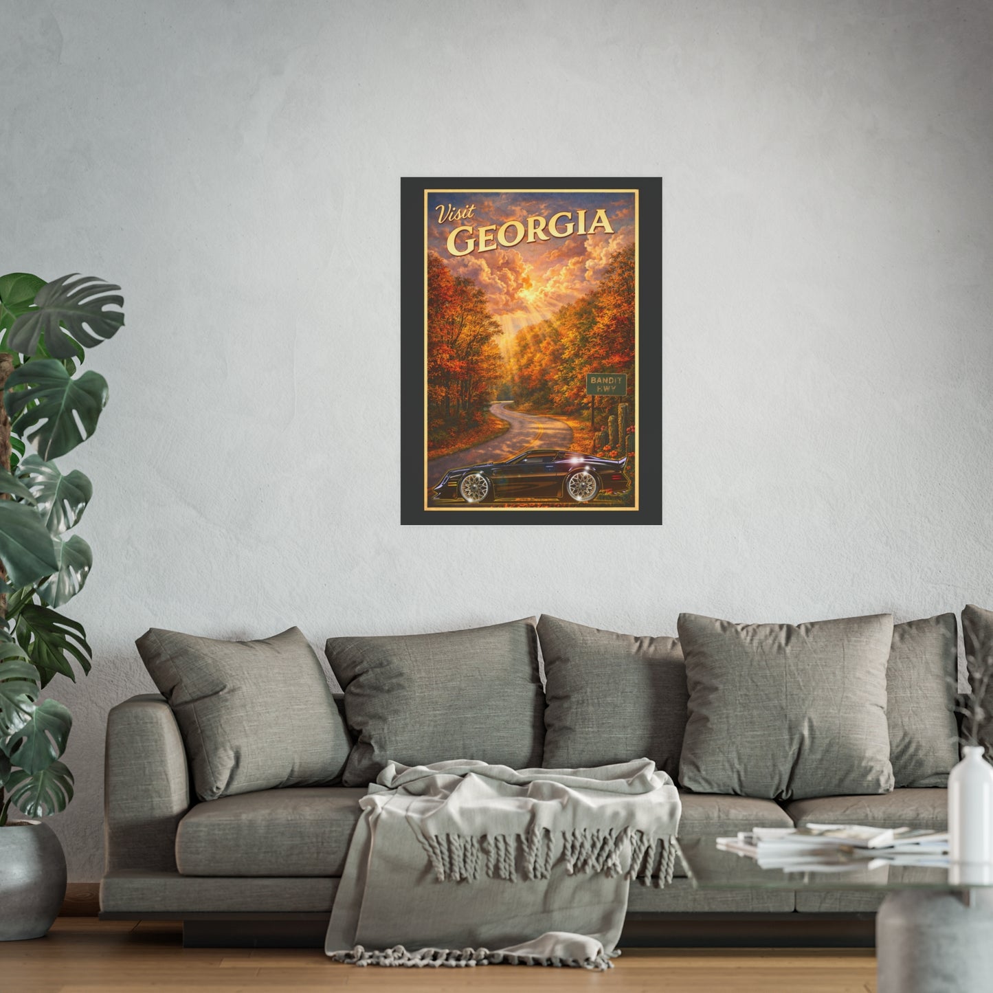 VISIT GEORGIA Smokey and the Bandit Vintage Fireball Art Travel Poster Satin/Matte
