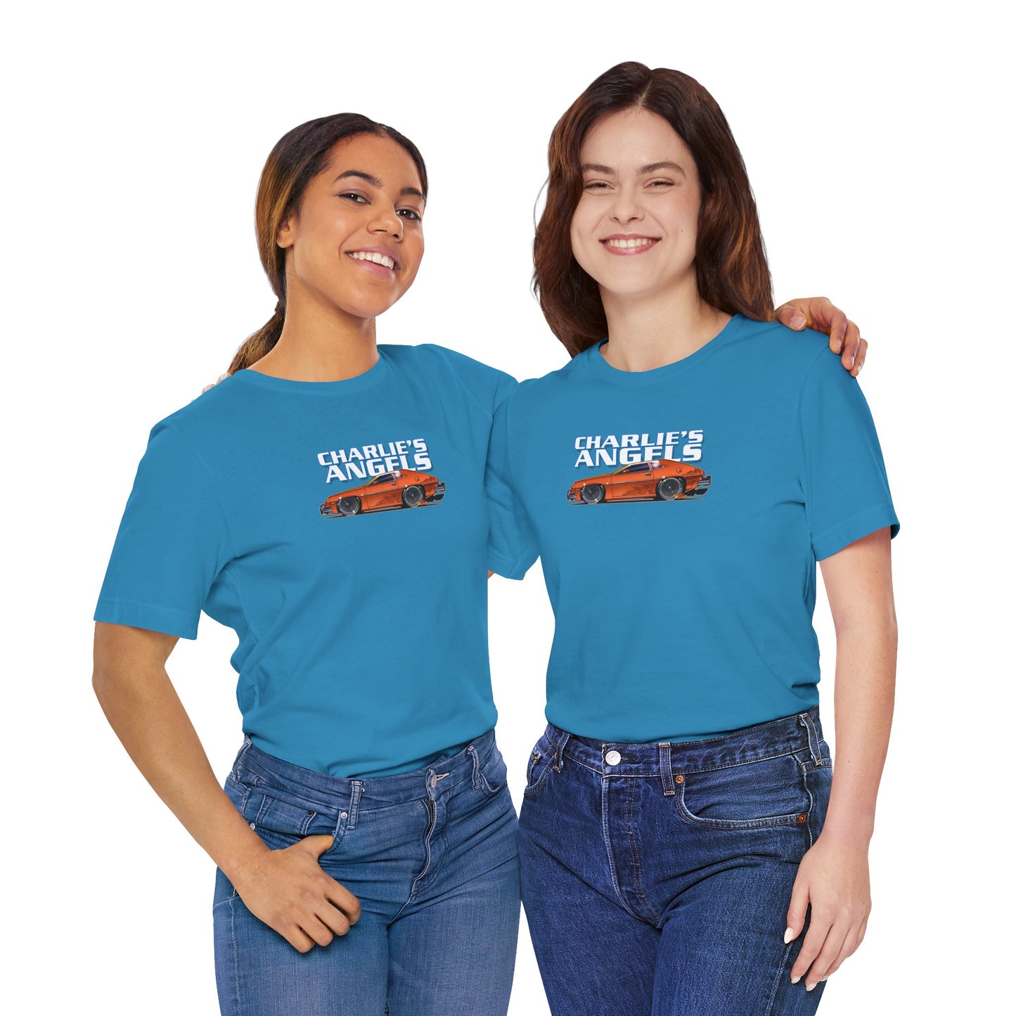 CHARLIES ANGELS 1977 Ford Pinto Concept Art Short Sleeve Tee 12 Colors