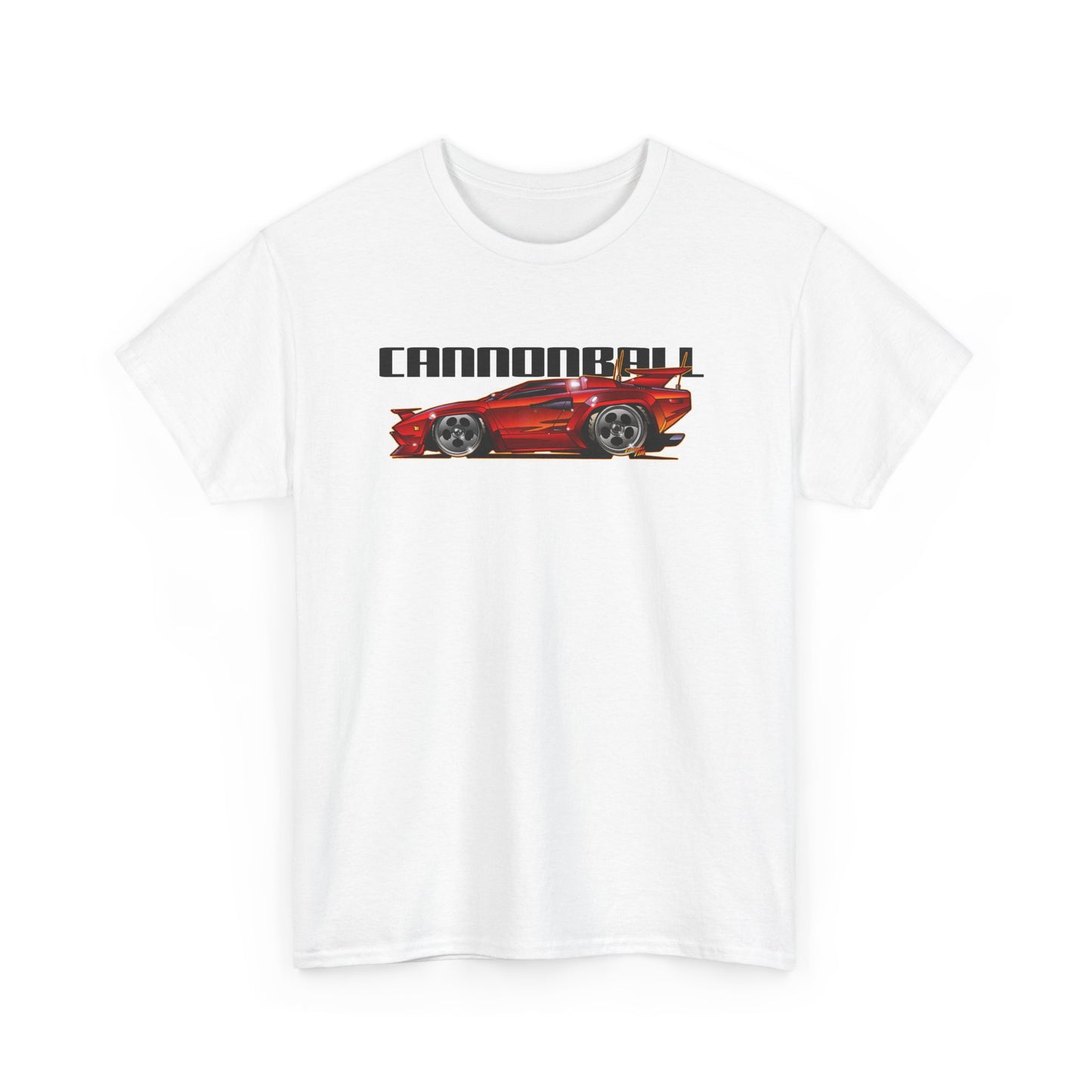 CANNONBALL RUN LAMBORGHINI COUNTACH Heavy Cotton Tee Shirt - Multiple Colors