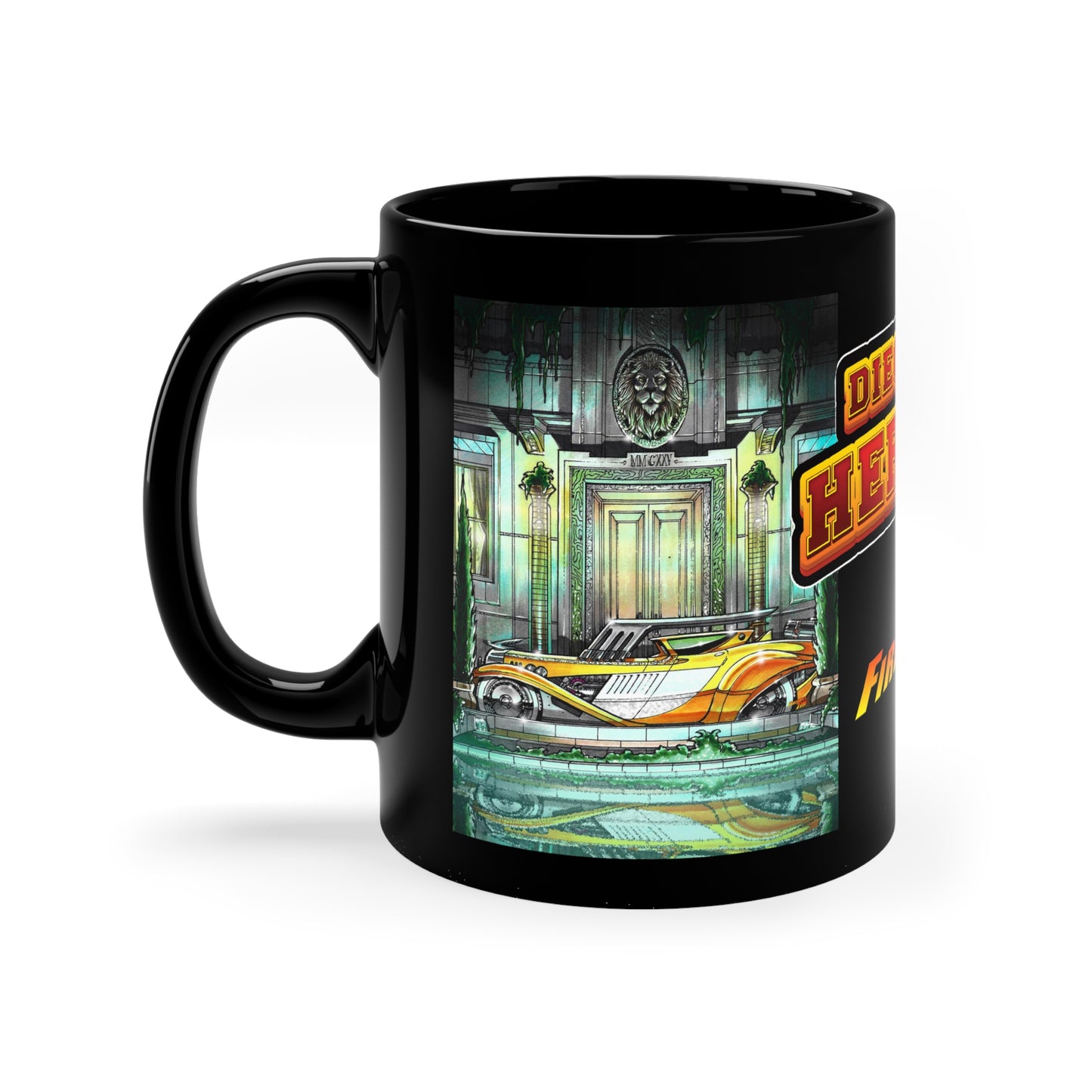 Fireball Tim DIECAST HEROES 2125 Art Deco 11oz Black Mug