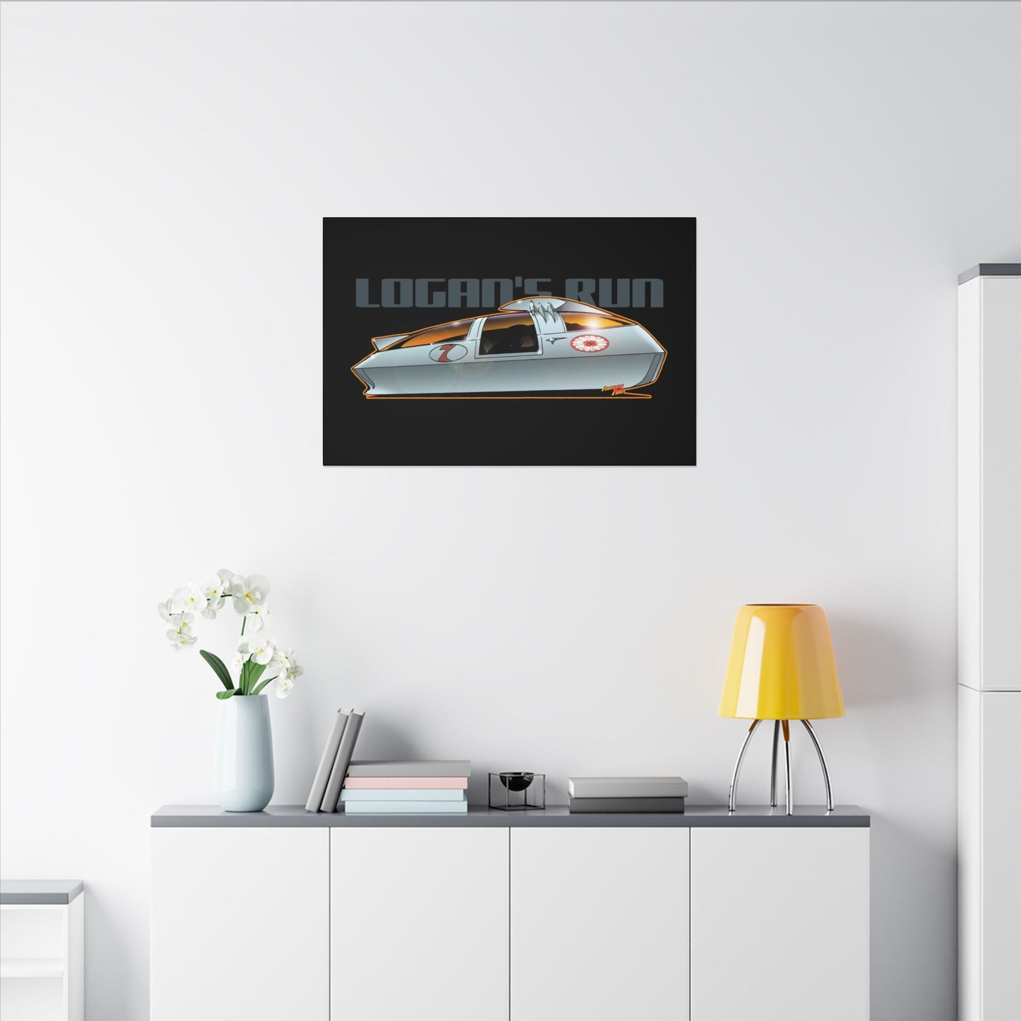 LOGAN'S RUN Sci Fi TV Car Collectible Fireball Art Canvas Print