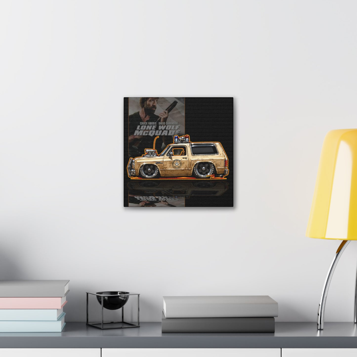 LONE WOLF MCWADE 1983 Dodge Ramcharger Collectible Art Canvas Stretched Print