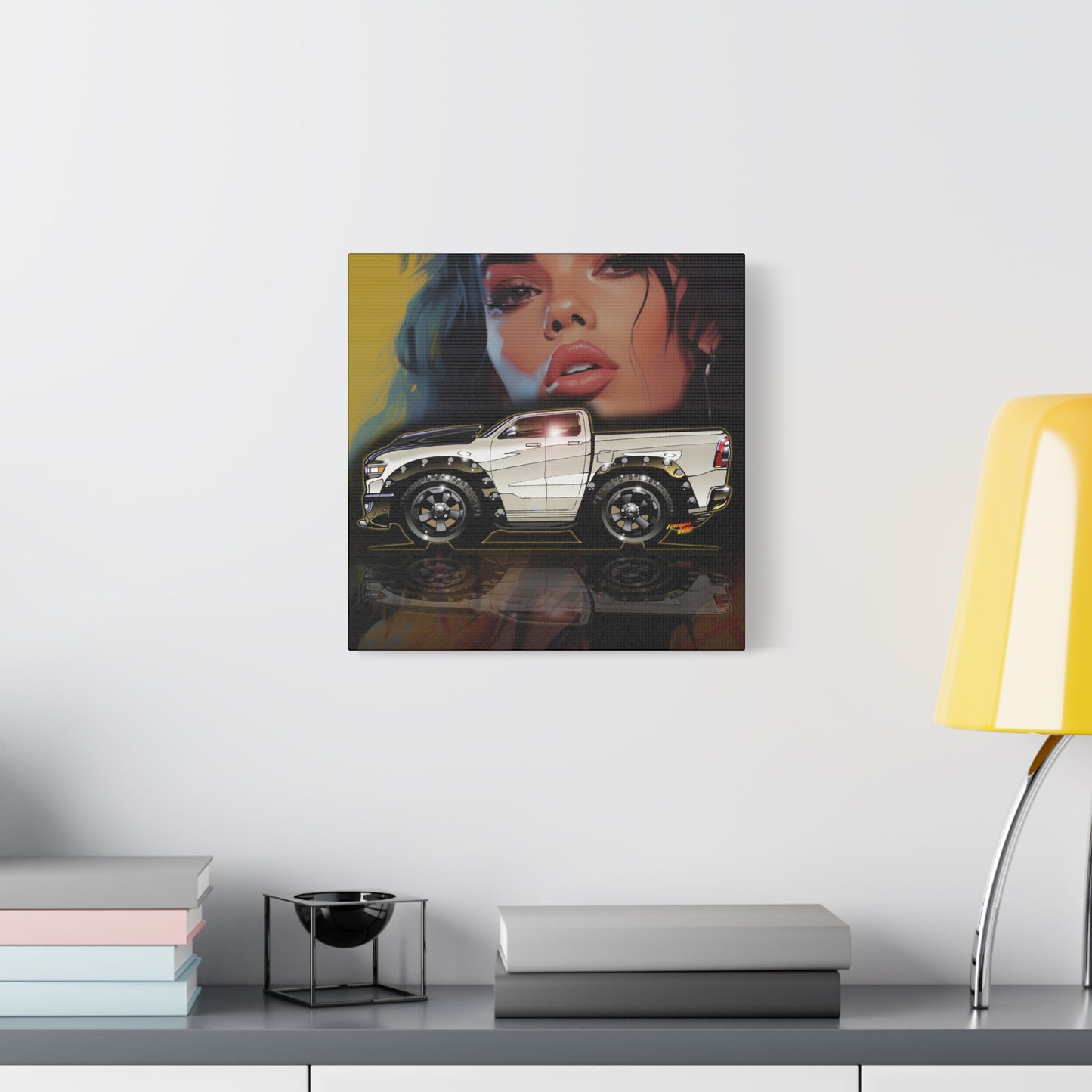 RAM REBEL 1500 Truck Collectible Coffee Fireball Art Canvas Print