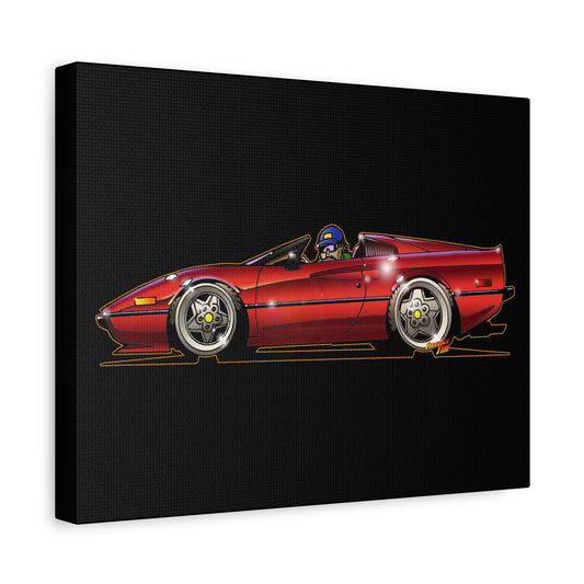 MAGNUM PI FERRARI 308 GTS Fireball Canvas Art Wall Print - 11x14