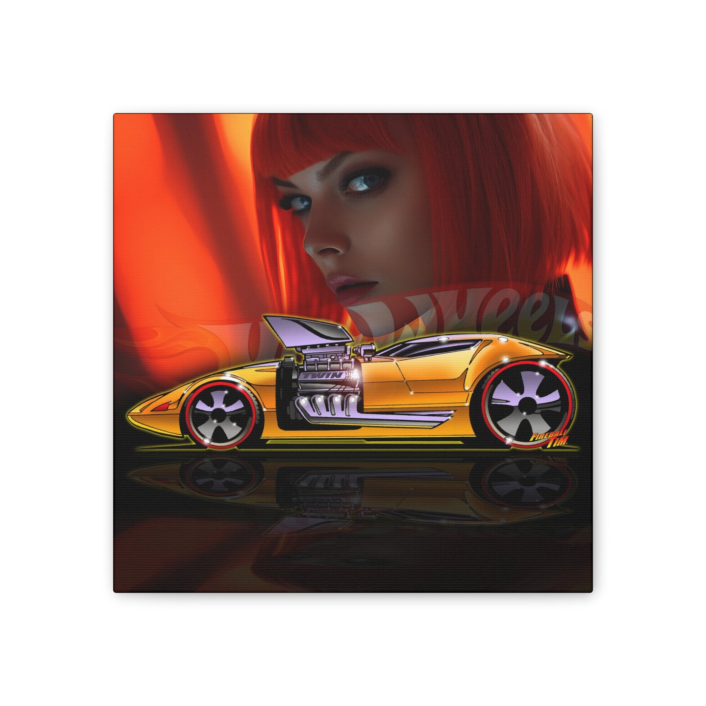 TWIN MILL Hot Wheels Canvas Art Print - 12x12