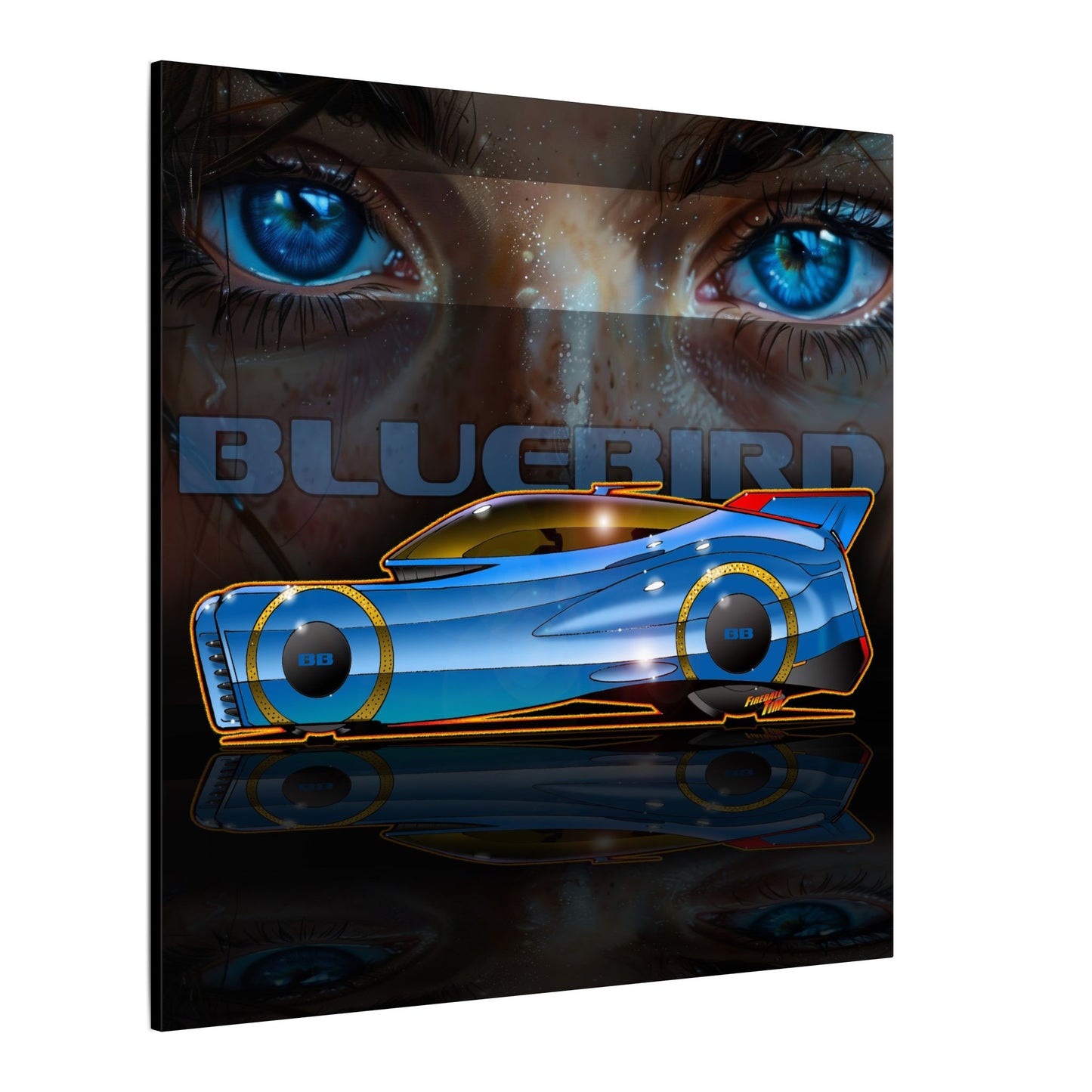 BLUEBIRD FIREBALL CONCEPT Canvas Art Print - 2 Sizes