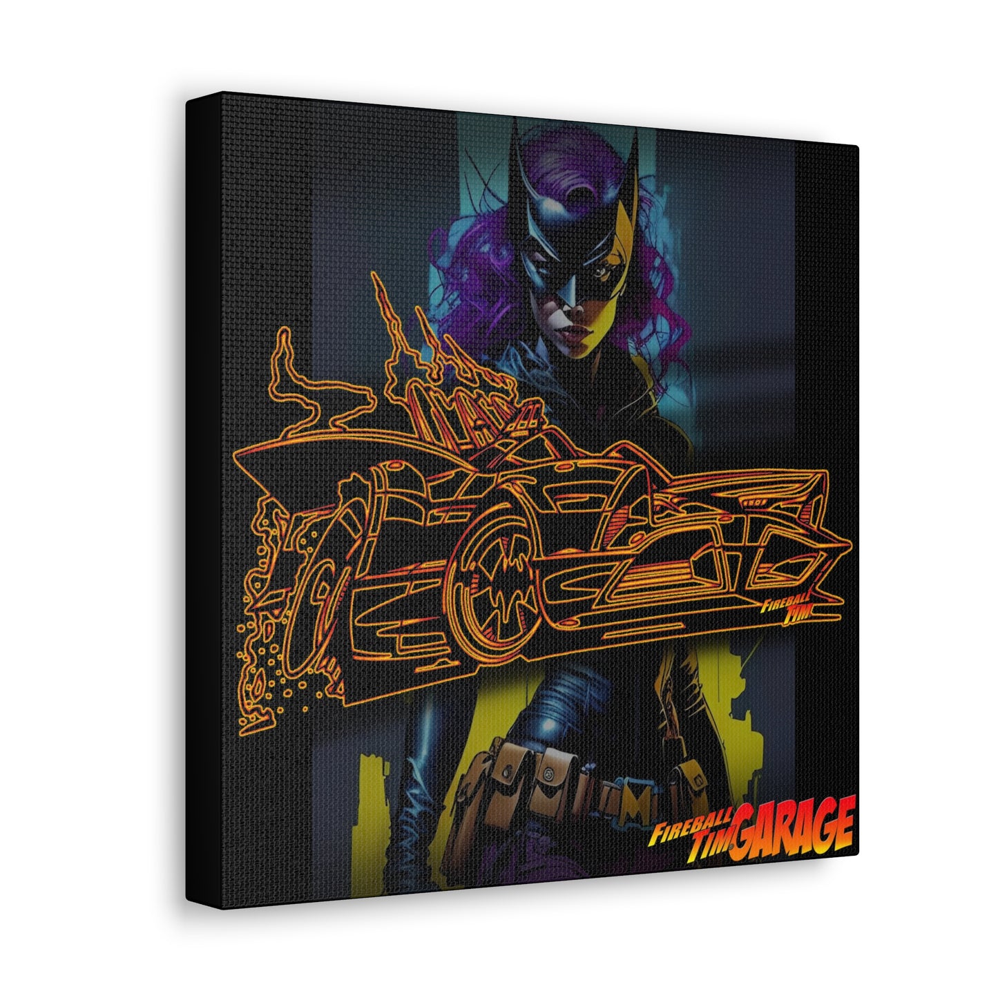 BATMOBILE 1966 BATGIRL Concept Art Canvas Print 12x12