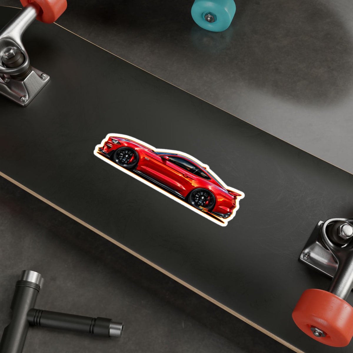 FORD MUSTANG 2019 GT 5.0 Collectible Fireball Art Stickers in 4 Sizes