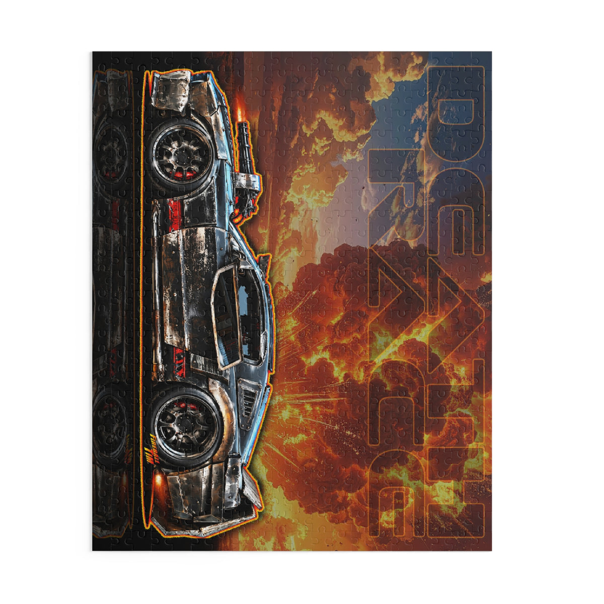DEATH RACE MUSTANG Collectible Fireball Art Jigsaw Puzzle — (120/252/500‑Piece)