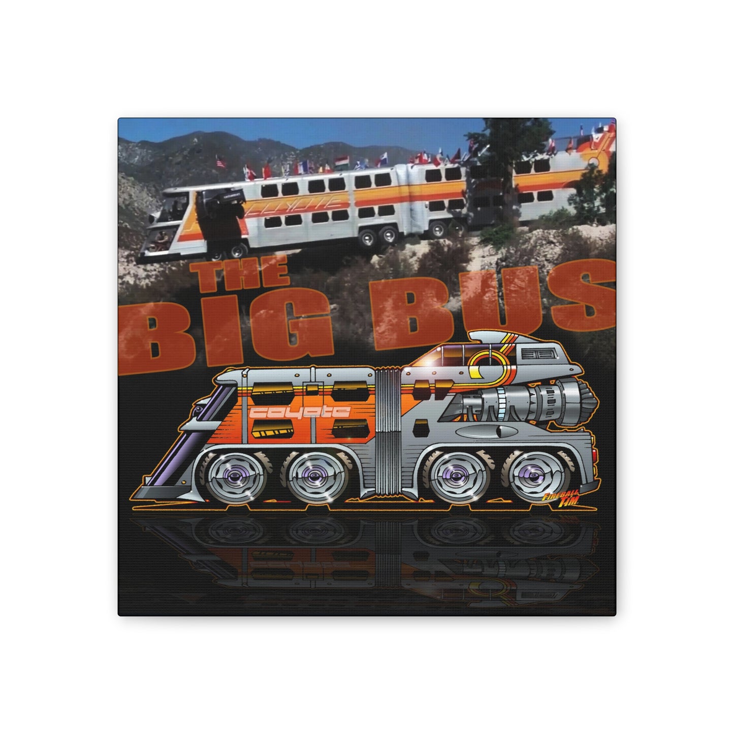 THE BIG BUS Coyote Movie Car Canvas Art Print - 2 Sizes