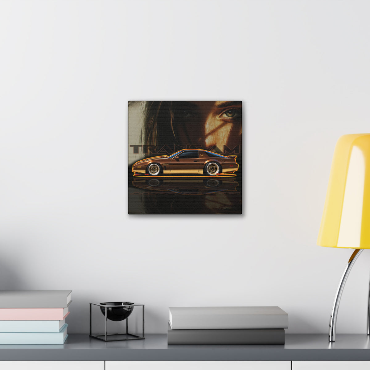 PONTIAC TRANS AM 1984 Collectible Fireball Art Canvas Stretched Print