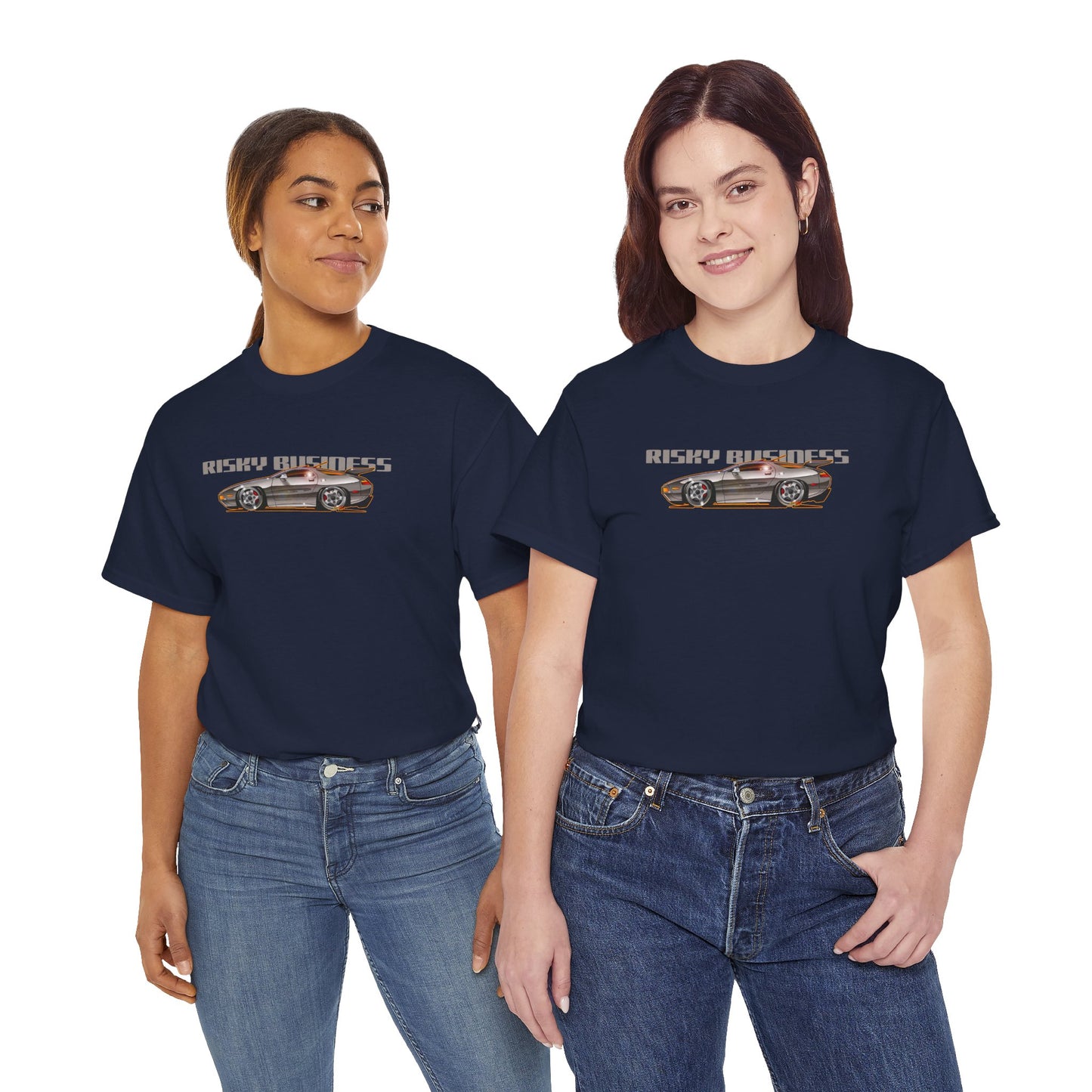 RISKY BUSINESS Porsche 928 Fireball Art Cotton Tee Shirt - Colors
