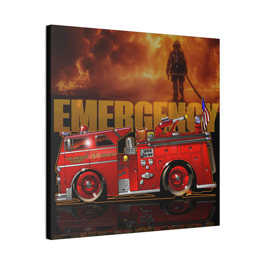 EMERGENCY ENGINE 51 Fire Truck TV Show Canvas Art Print - 2 Sizes