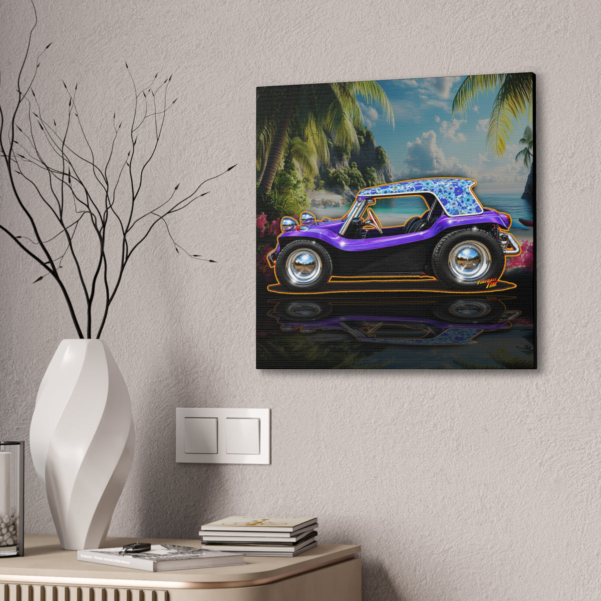 DUNE BUGGY BOYSENBERRY Collectible Fireball Art Canvas Stretched Print