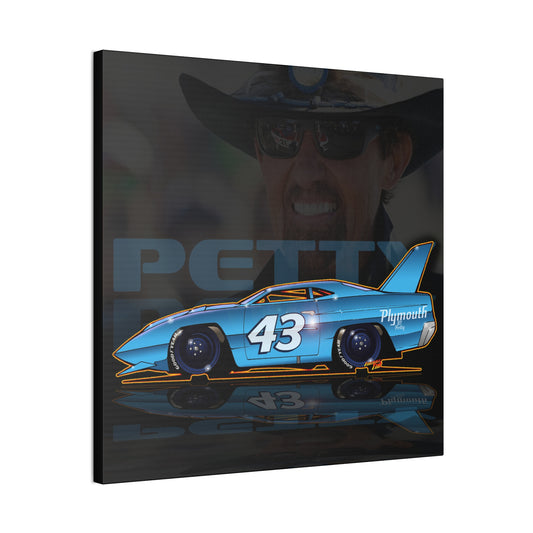NASCAR RICHARD PETTY 43 Plymouth Racing Canvas Art Print - 2 Sizes