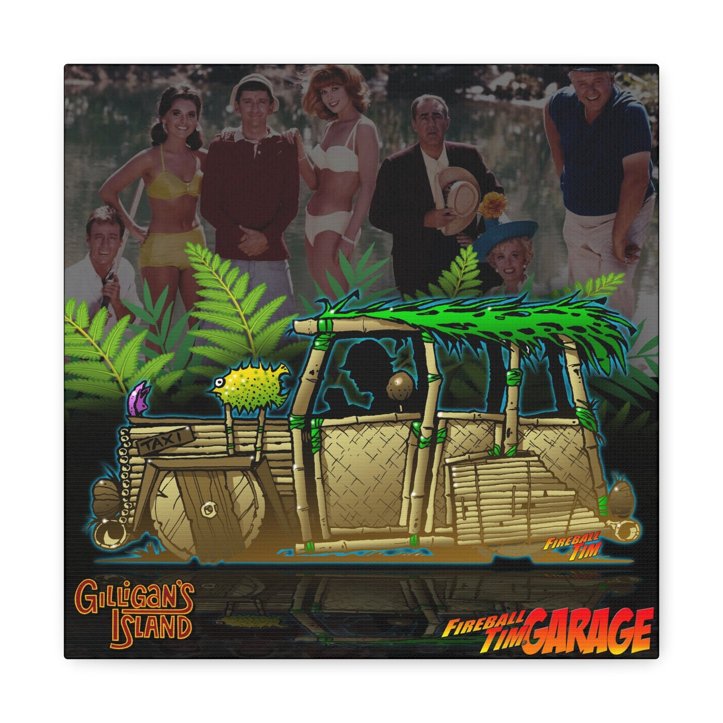 GILLIGANS ISLAND BAMBOO CAR TV Show Concept Art Canvas Print 12x12