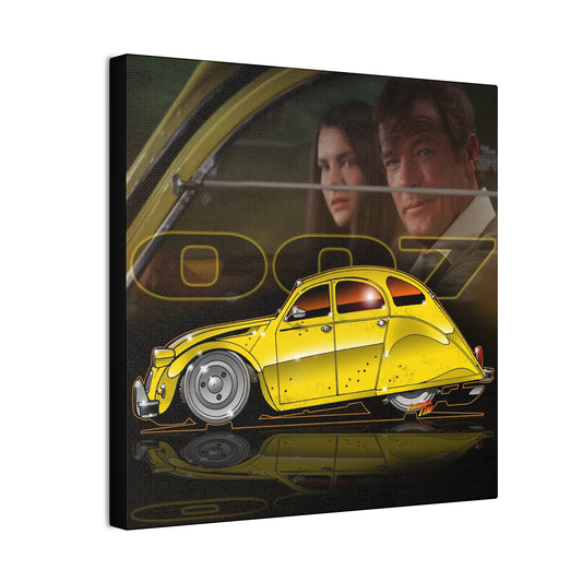 CITROEN 2CV FOR YOUR EYES ONLY James Bond Fireball Canvas Art - 12x12