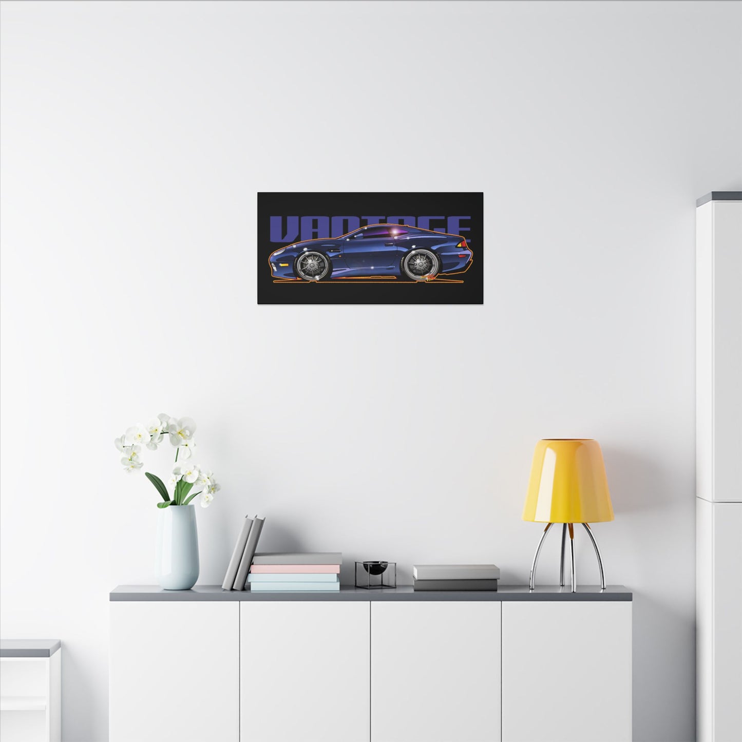 ASTON MARTIN VANTAGE 2001 Fireball Art Canvas Print