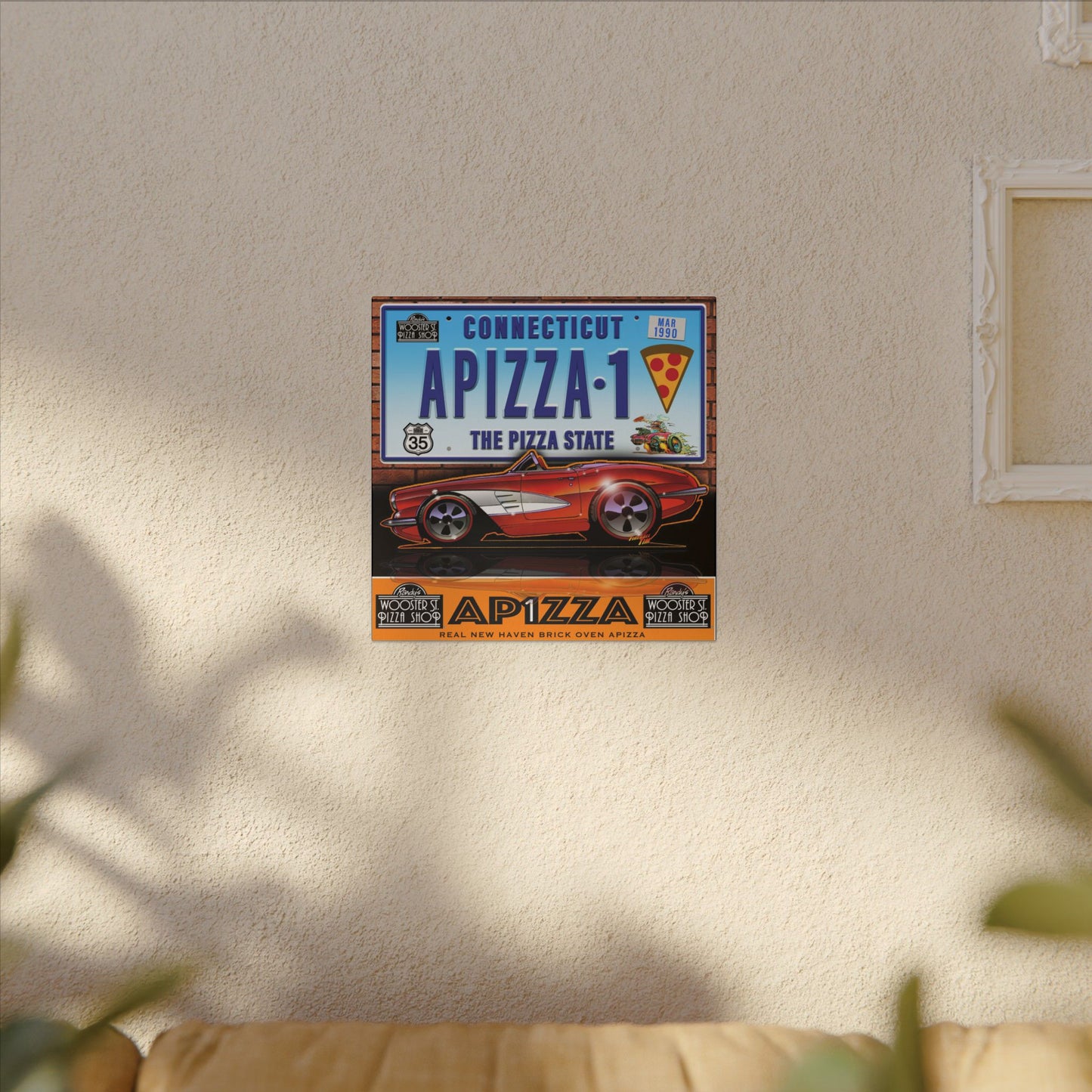 CORVETTE 1958 APIZZA 1 Fireball Art Canvas Print