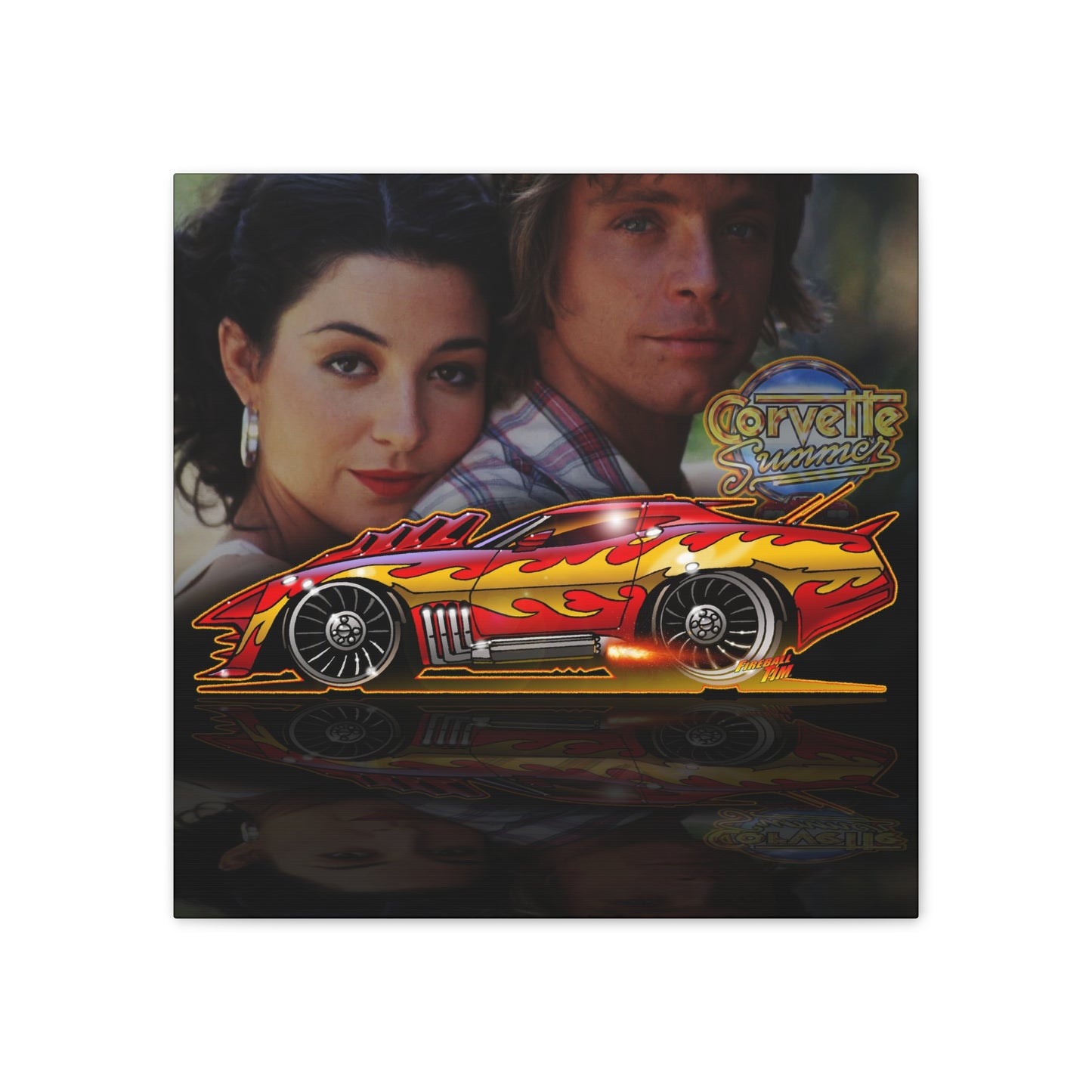 CORVETTE SUMMER Movie Car Fireball Art Canvas Print - 2 Sizes