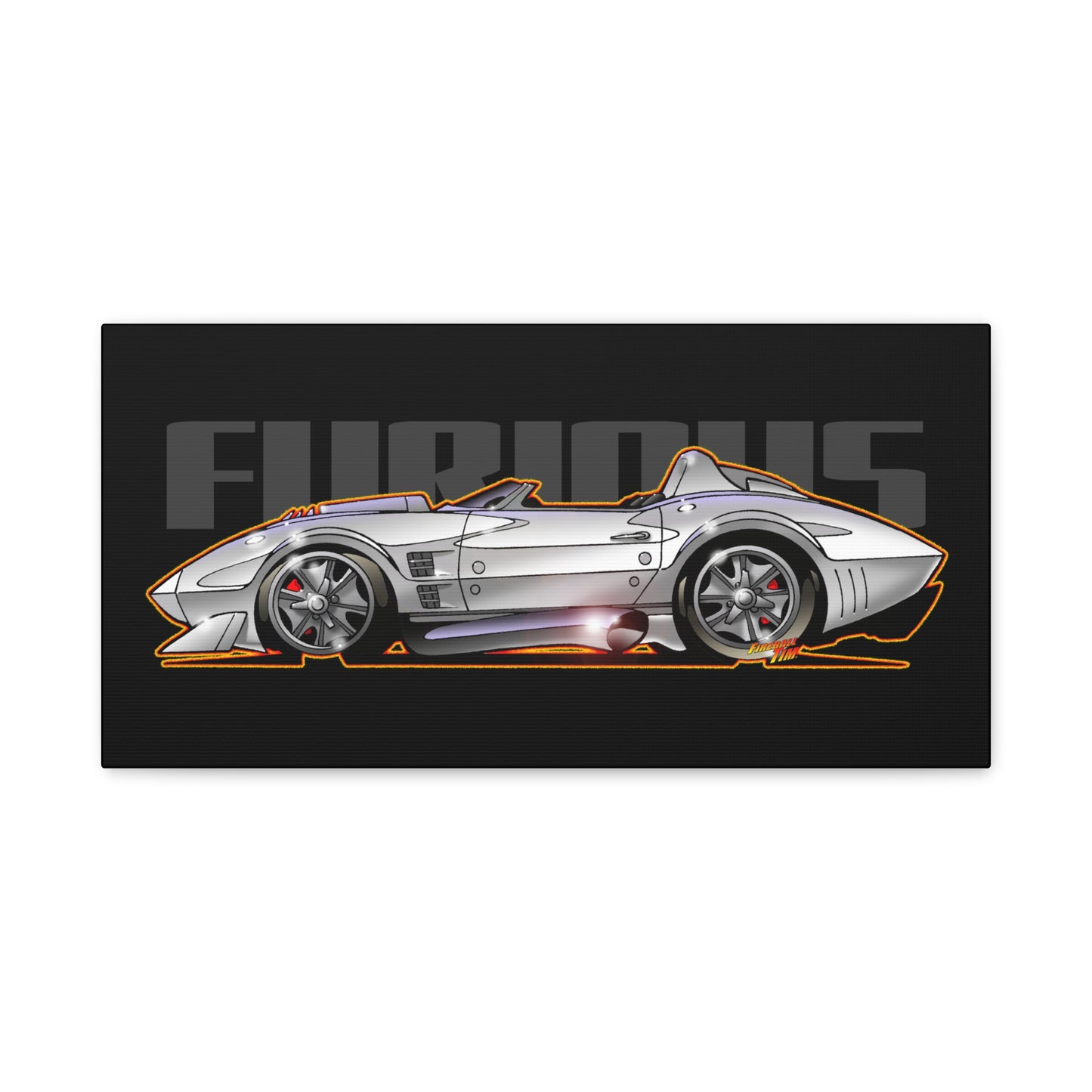 FAST AND FURIOUS Grand Sport Stingray Corvette Fireball Art Canvas Art Wall Print
