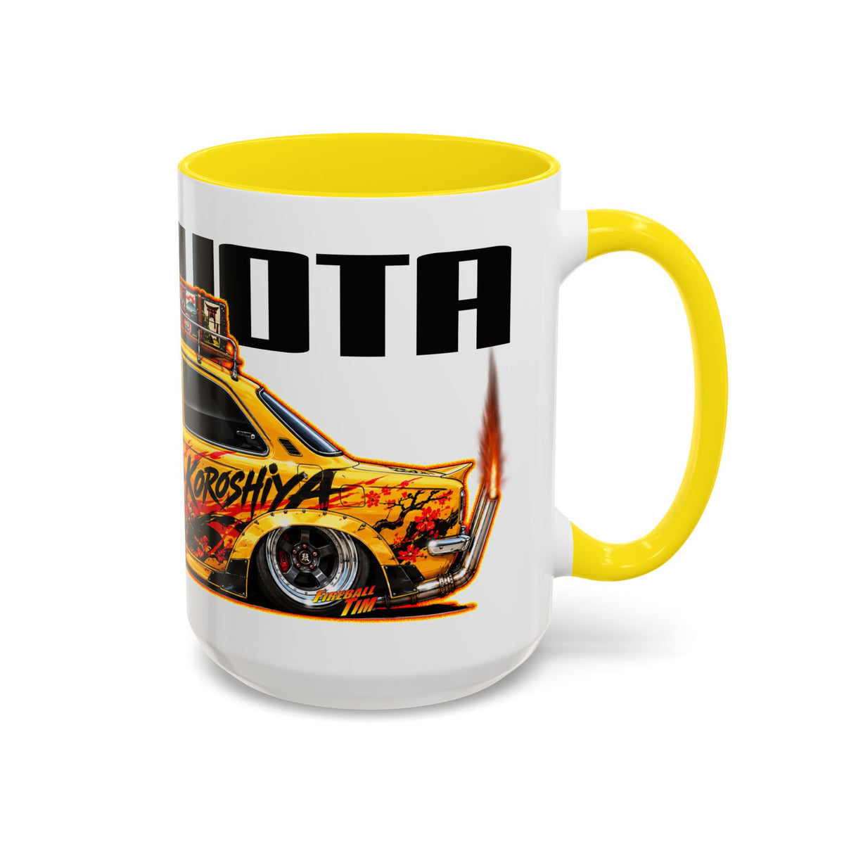 JDM 1966 TOYOTA COROLLA Collectible Fireball Art Coffee Mug - 2 Sizes
