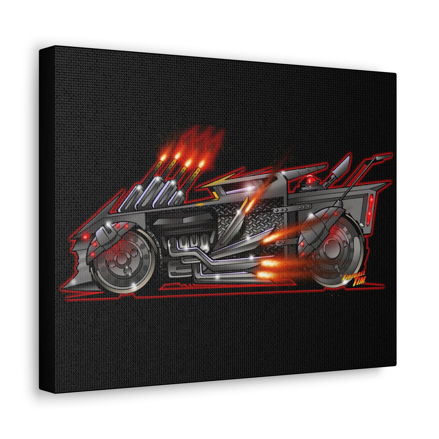 Fireball Tim BATSHAKER Batmobile Movie Car Canvas Gallery Art Print 11x14