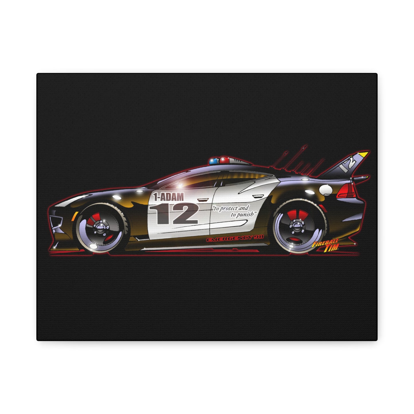 ADAM 12 FISKER KARMA Police Car Concept Art Canvas Print 11x14