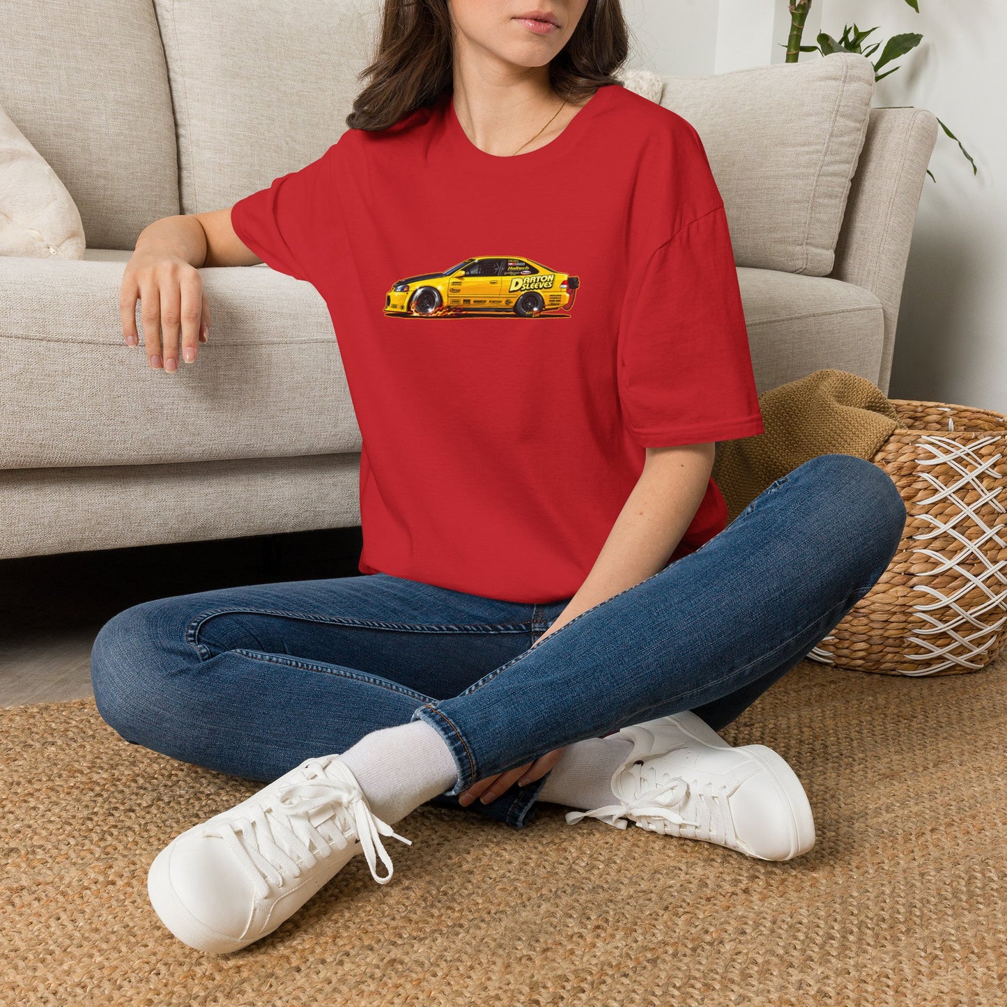 DARTON SLEEVES HONDA Drag Car Collectible Fireball Art Tee Shirt