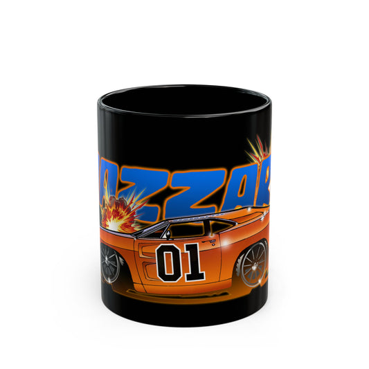 DUKES OF HAZZARD General Lee Dodge Charger Concept Art Black Coffee Mug 11oz