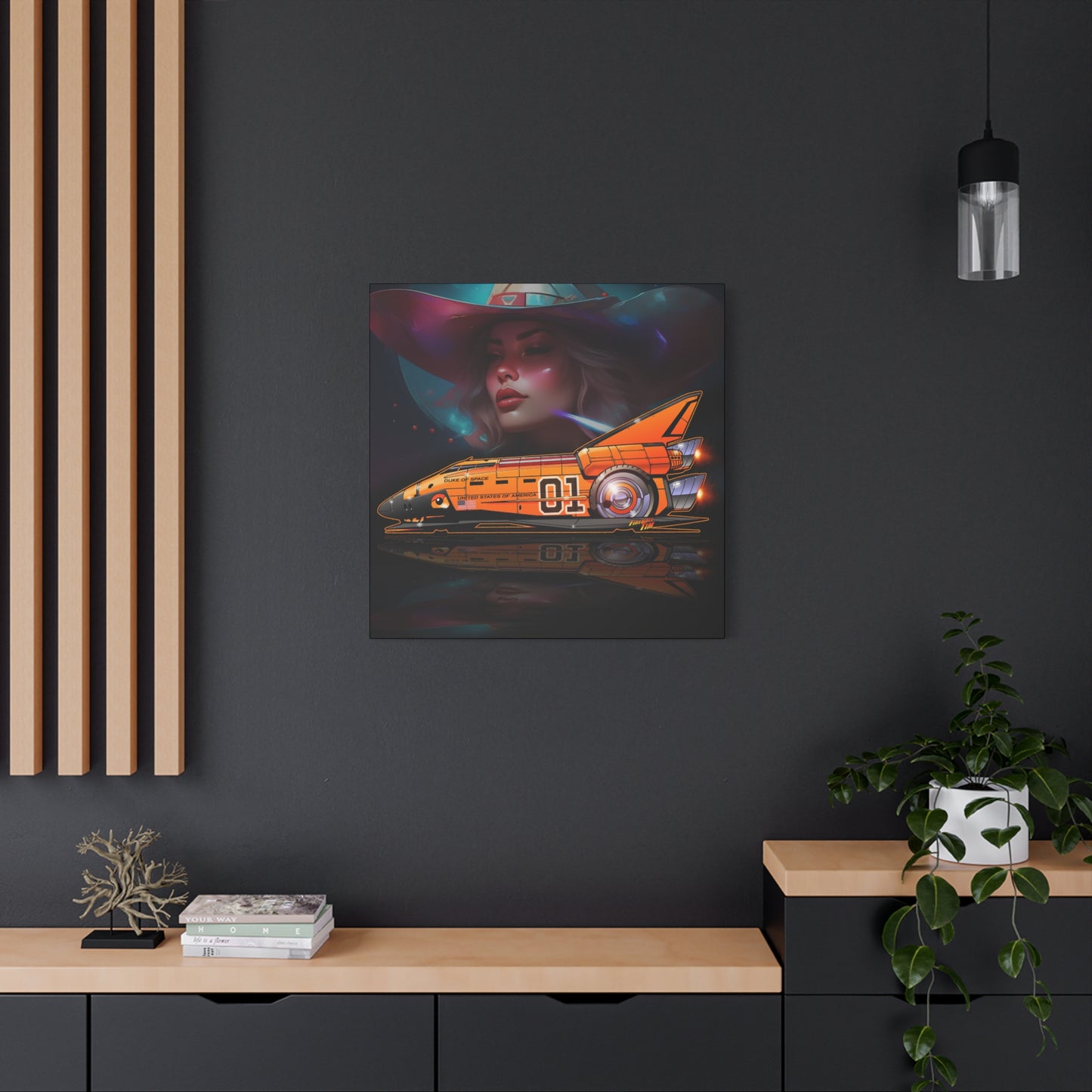 DUKE OF SPACE Dukes of Hazzard Space Shuttle Canvas Art Wall Print