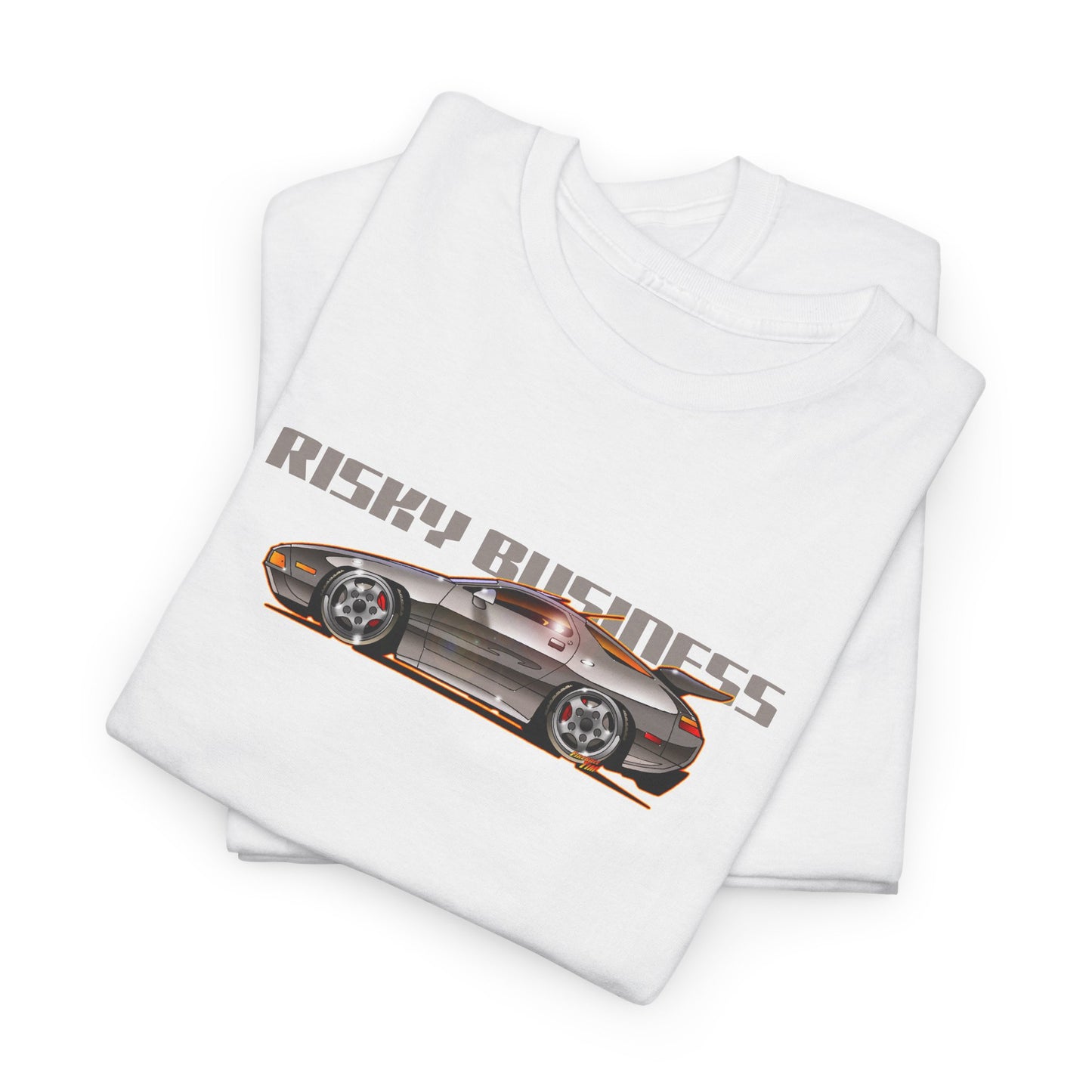 RISKY BUSINESS Porsche 928 Fireball Art Cotton Tee Shirt - Colors