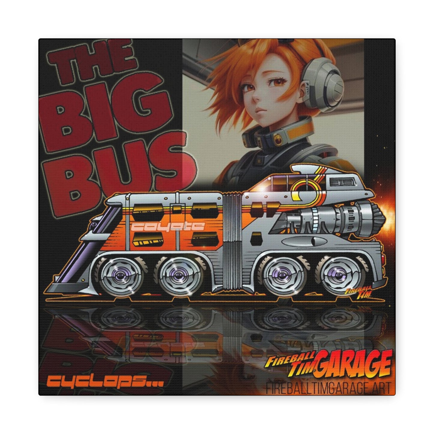 THE BIG BUS Cyclops Movie Car Garage Canvas Gallery Art Print 12x12
