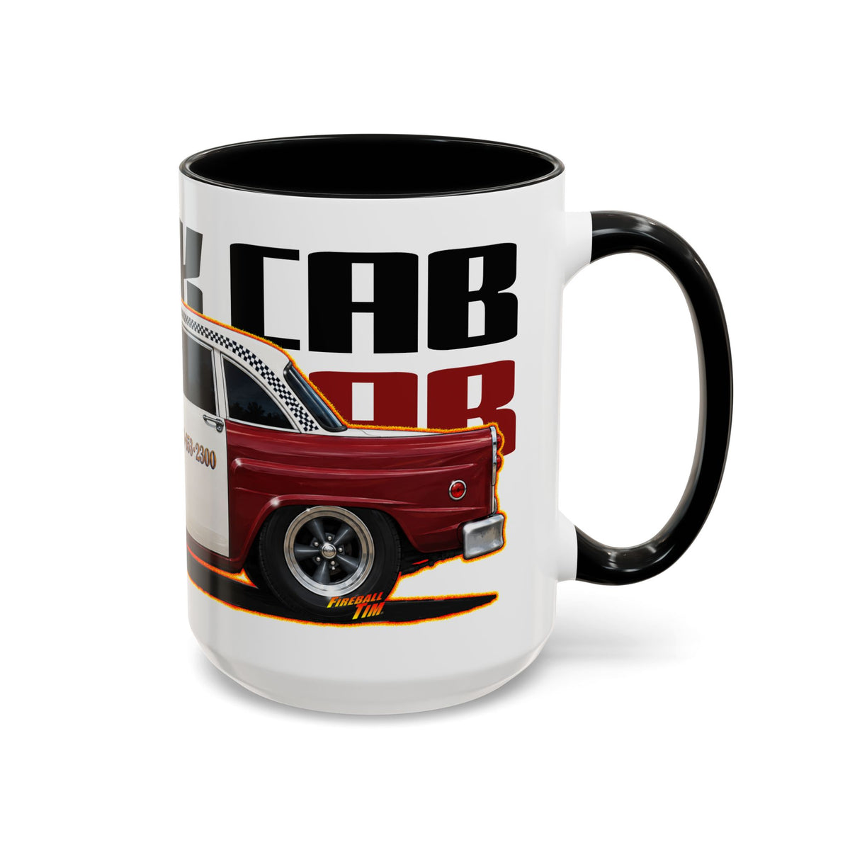 NATICK CHECKER CAB Collectible Fireball Art Coffee Mug - 2 Sizes