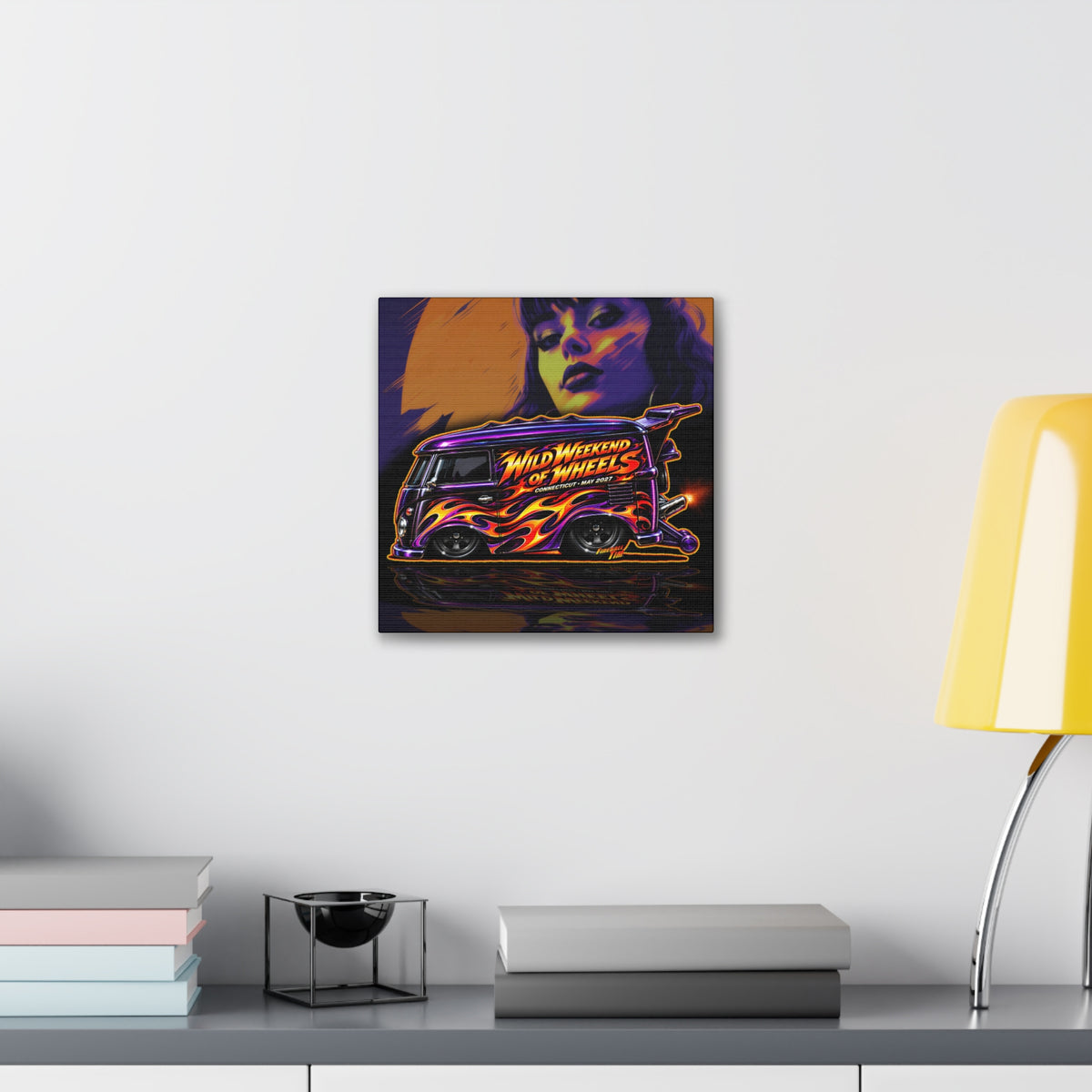 HOT WHEELS Kombi Bus Collectible Fireball Art Canvas Stretched Print