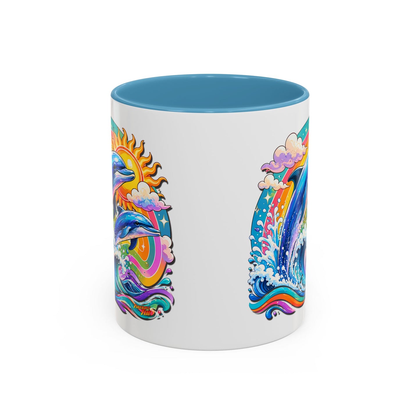 DOLPHIN SPLASH 2 Aquarium Series Fireball Art Coffee Mug - 2 Sizes