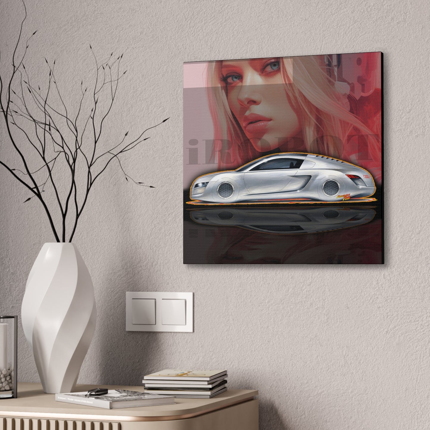 iROBOT AUDI CONCEPT Collectible Fireball Art Canvas Stretched Print