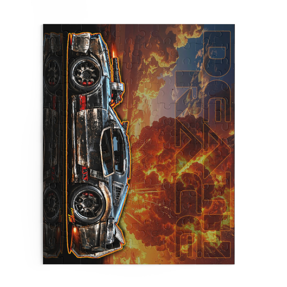 DEATH RACE MUSTANG Collectible Fireball Art Jigsaw Puzzle — (120/252/500‑Piece)