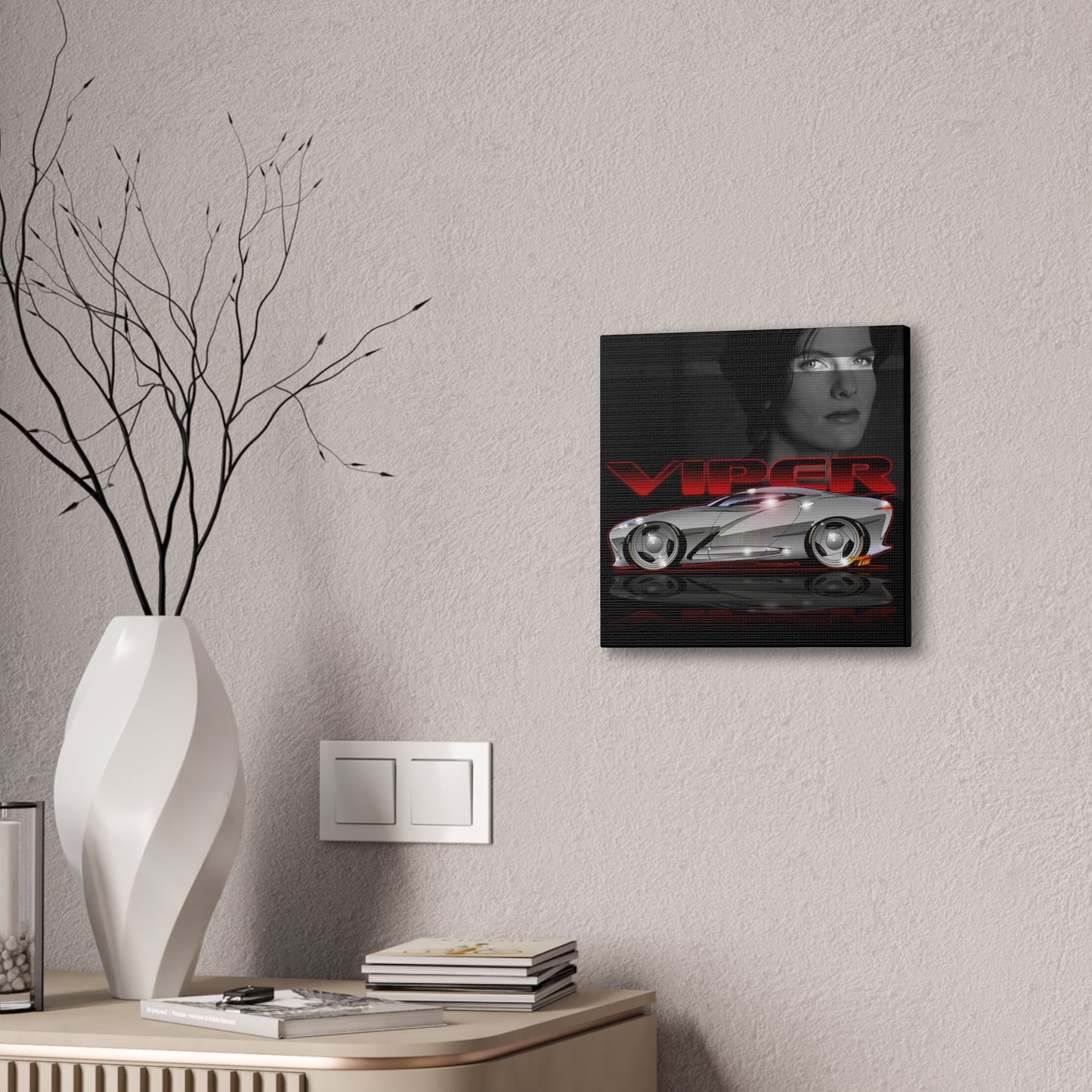 VIPER TV Show TV Car Fireball Art Canvas Print - 12x12