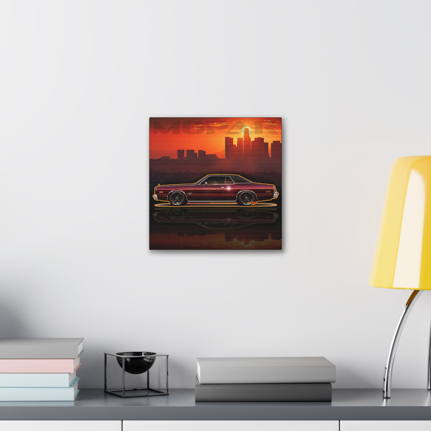 DODGE CORONET 1975 Collectible Fireball Art Canvas Stretched Print
