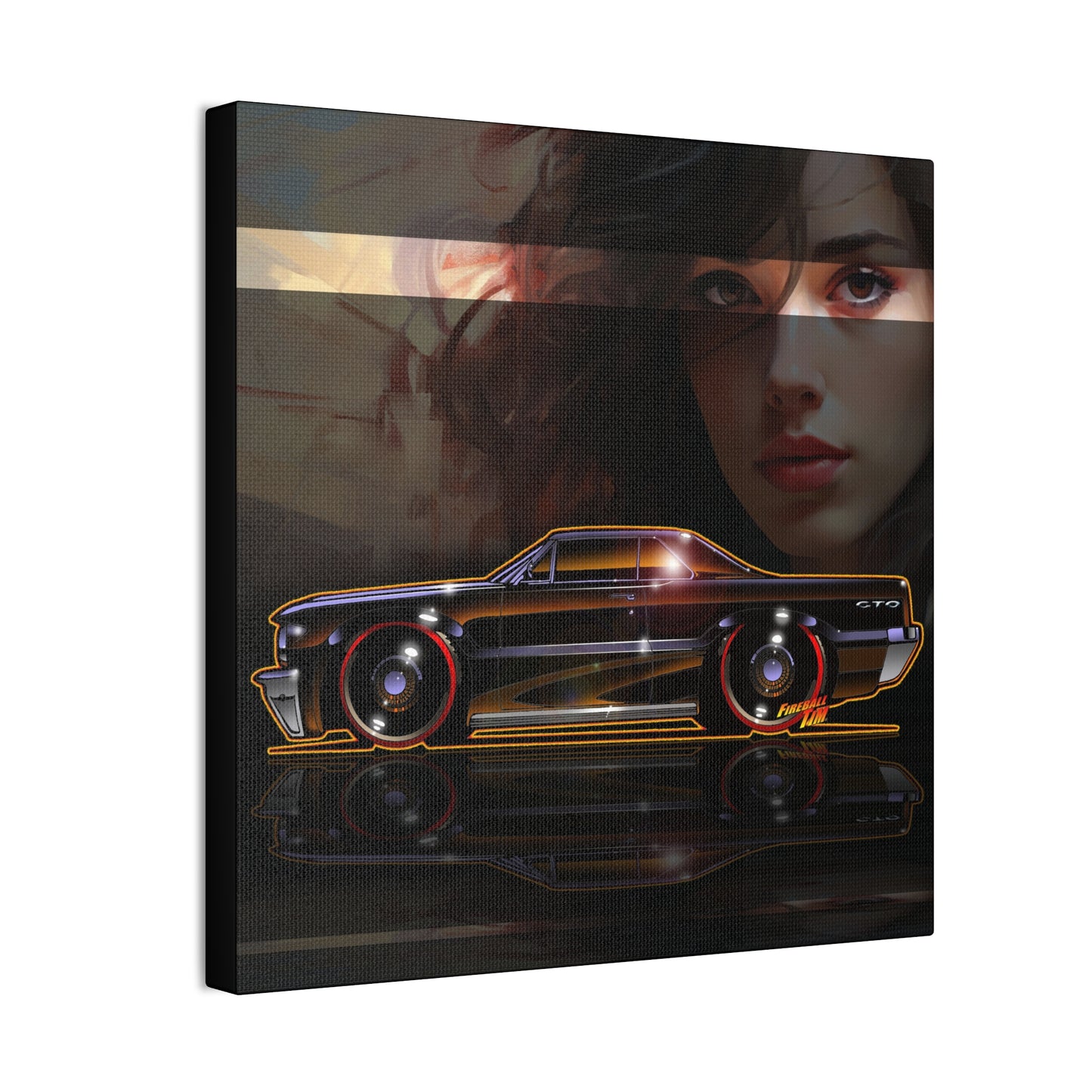 PONTIAC BONNEVILLE 1964 Fireball Art Canvas Print
