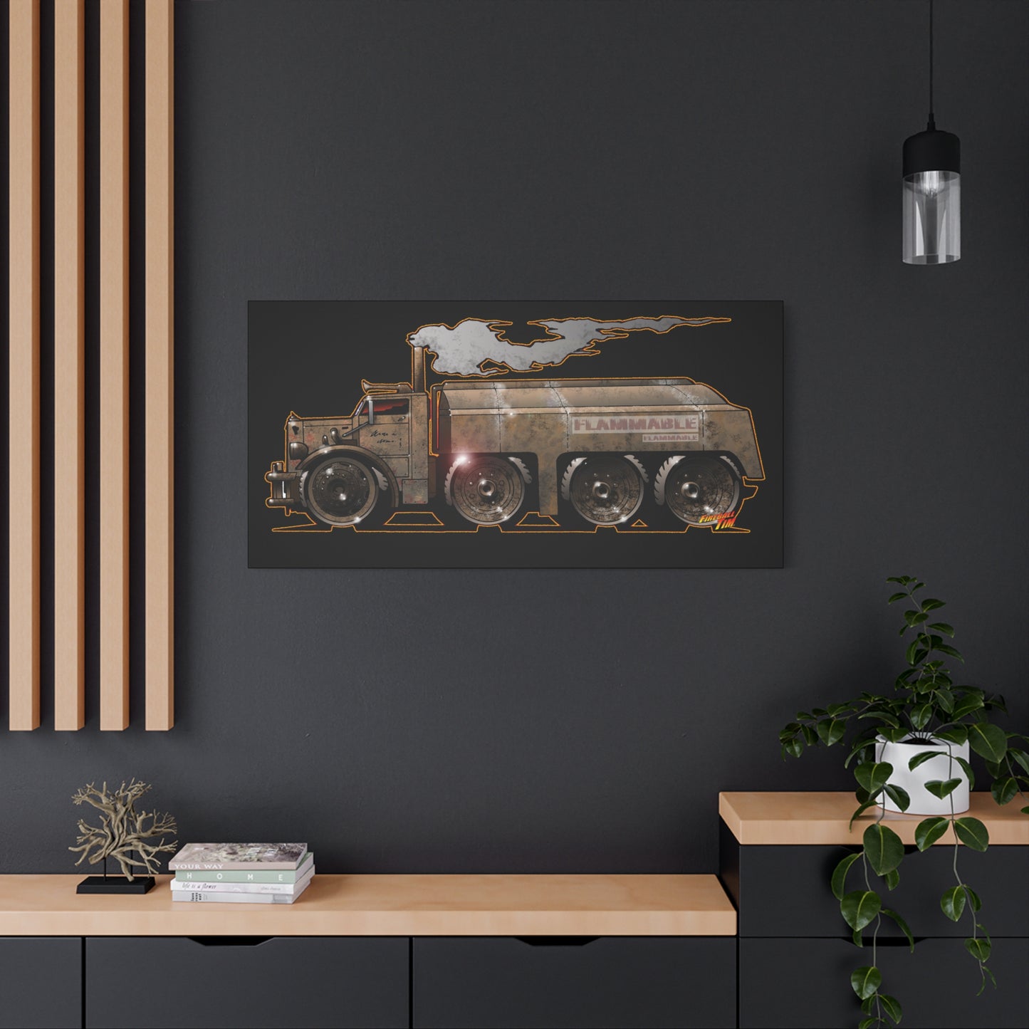 DUEL Killer Movie Truck Fireball Art Canvas Print - Sizes