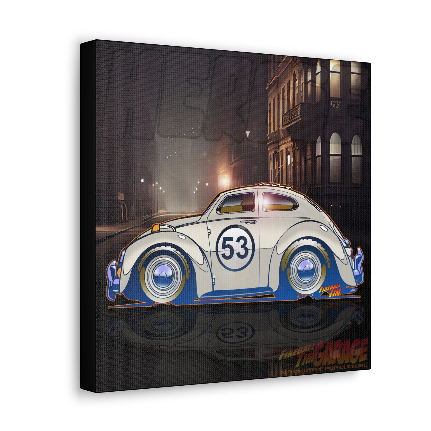 HERBIE THE LOVE BUG Vintage Car Canvas Wall Print MASTERPRINT 2 Sizes
