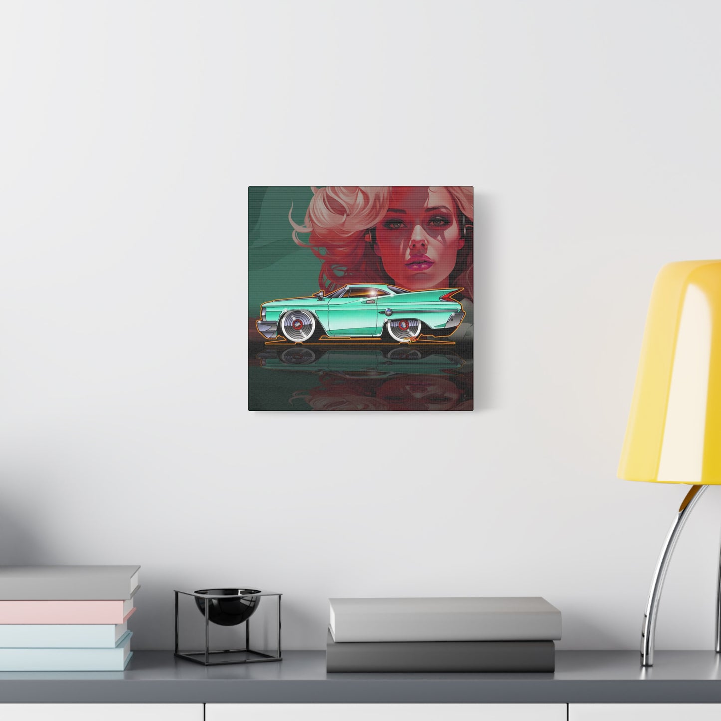 CHRYSLER 300F 1960 Fireball Classic Car Art Canvas Print - 12x12