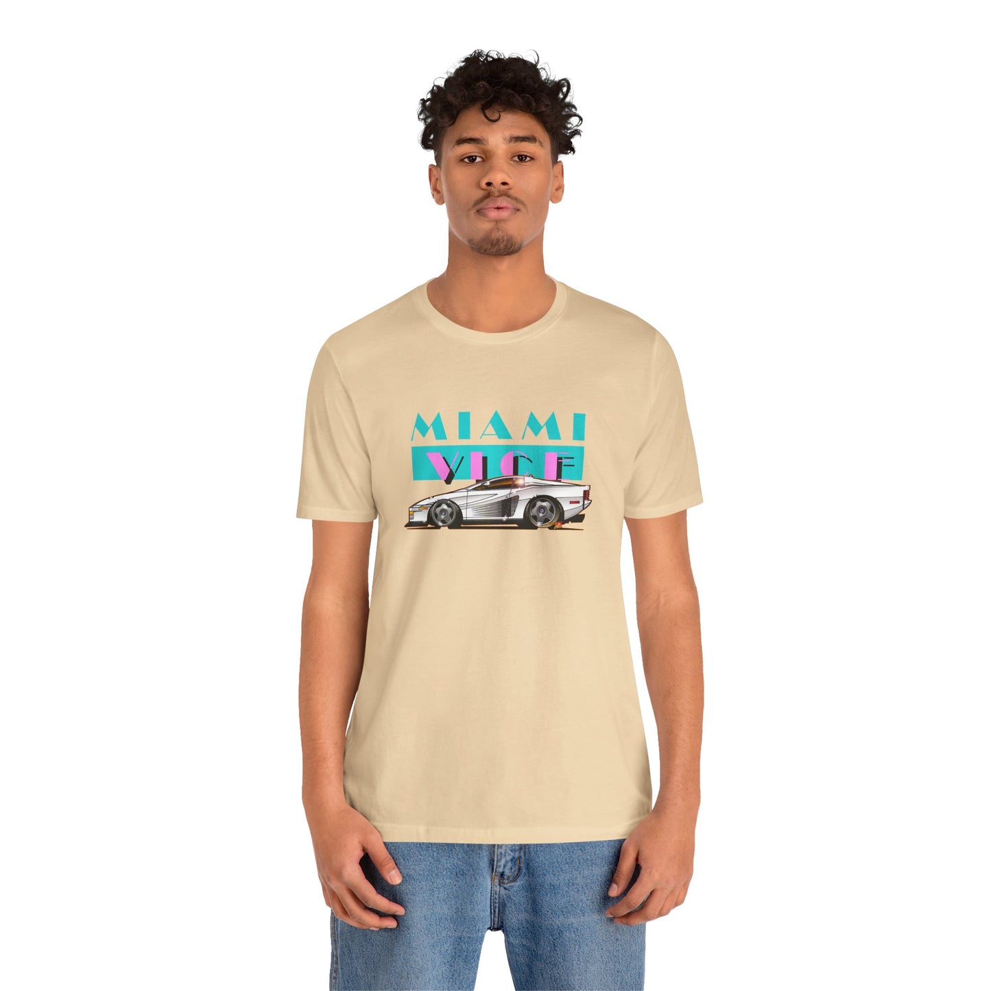 MIAMI VICE FERRARI TESTAROSSA TV Show Short Sleeve Tee 12 Colors