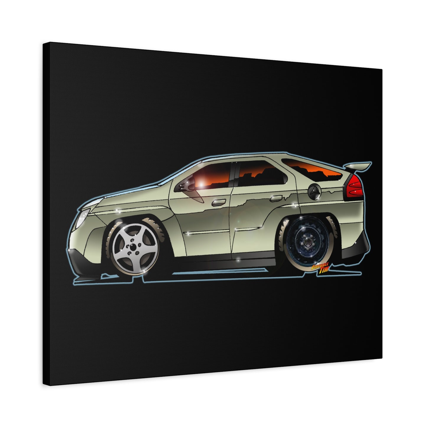 BREAKING BAD Pontiac Aztek Fireball Art Canvas Wall Print