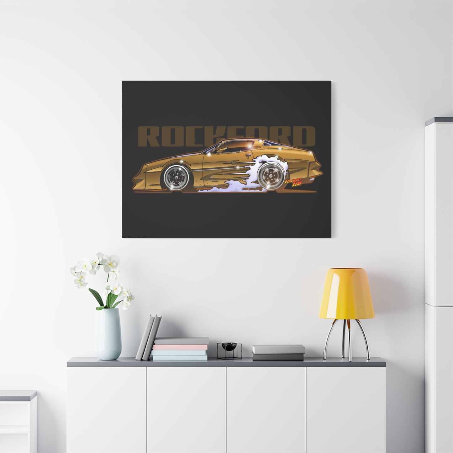 ROCKFORD FILES Pontiac Firebird Fireball Art Canvas Wall Print