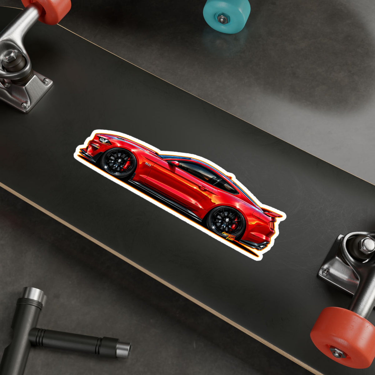 FORD MUSTANG 2019 GT 5.0 Collectible Fireball Art Stickers in 4 Sizes